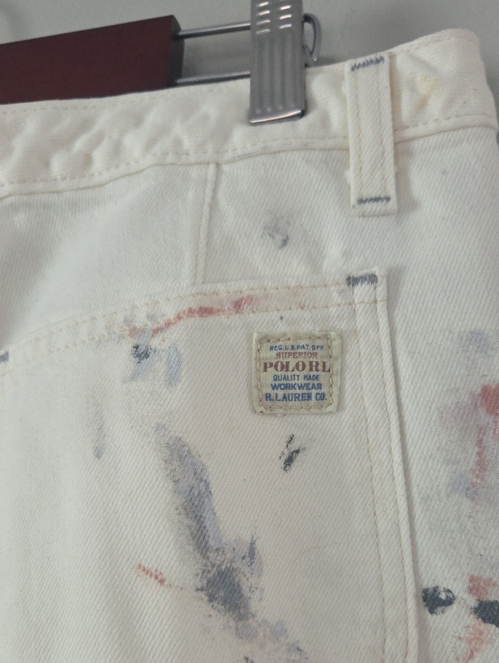 NWT Polo RL White Paint Splatter Slim Boyfriend Jeans (16) - Picture 7 of 8